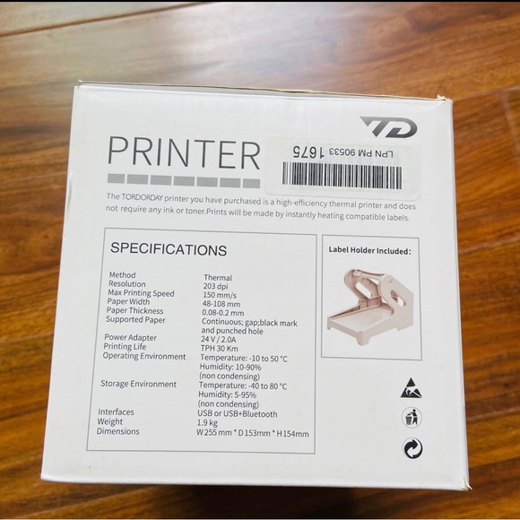 Tordorday Bluetooth Thermal Label Printer RH-40BT Thermal Printer - Picture 5 of 8